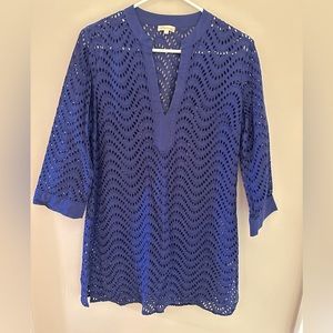 Shoshanna Blue Chevron Swim Coverup